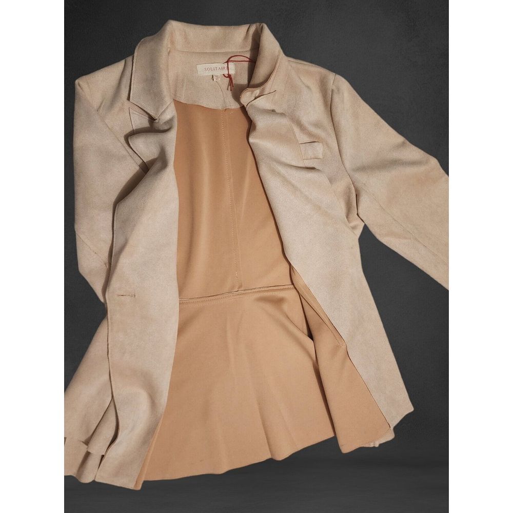 Solitaire Women's M Soft‎ Pink Blazer Faux Suede New NWT